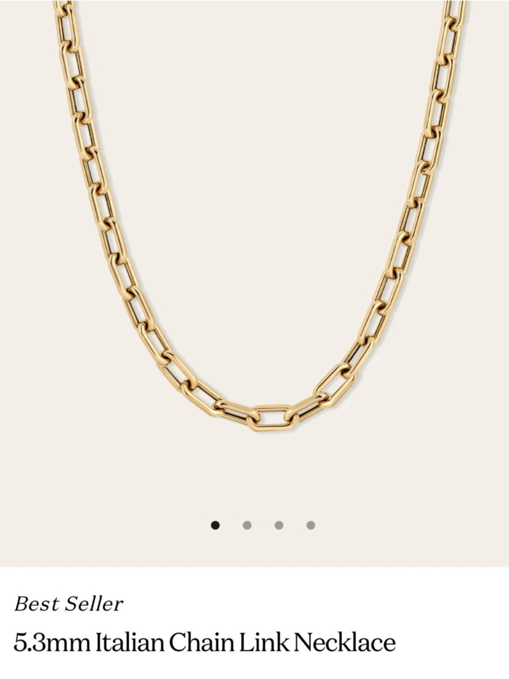 Like new 18” Adina Reyter Gold 5.3mm Italian Chain Link Necklace no charms w/box